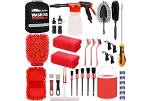 LIANXIN Car Wash Kit - Car Cleaning Kit,Car Wash Kit with Foam Gun, Microfiber Sponge and Towels,Tire Brush, Collapsible Bucket,Car Wash Foam Gun