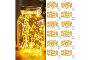 kolpop 12 Pack LED Fairy Lights Battery Operated, Mini Twinkle String Lights Battery Powered Waterproof for Christmas Mason Jars Party