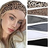 TERSE Headbands for Women Non Slip 4 inches Wide Women's Hair Bands, Stretchy Sweat Bands, Fashion Hair Accessories for Yoga Workout Every Day Basic Head Bands