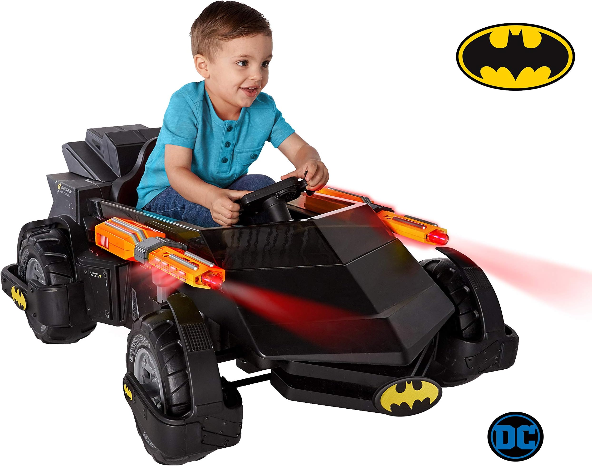 New! DC Comics Light and Sound 6-Volt Batman Batmobile Rechargable Ride on Toy for Boys