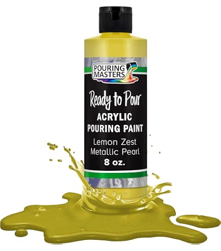 Pouring Masters Saffron Orange Metallic Pearl Acrylic Paint - 8 Oz Ready-to-Pour For Fluid Art, Canvas, Wood & Crafts