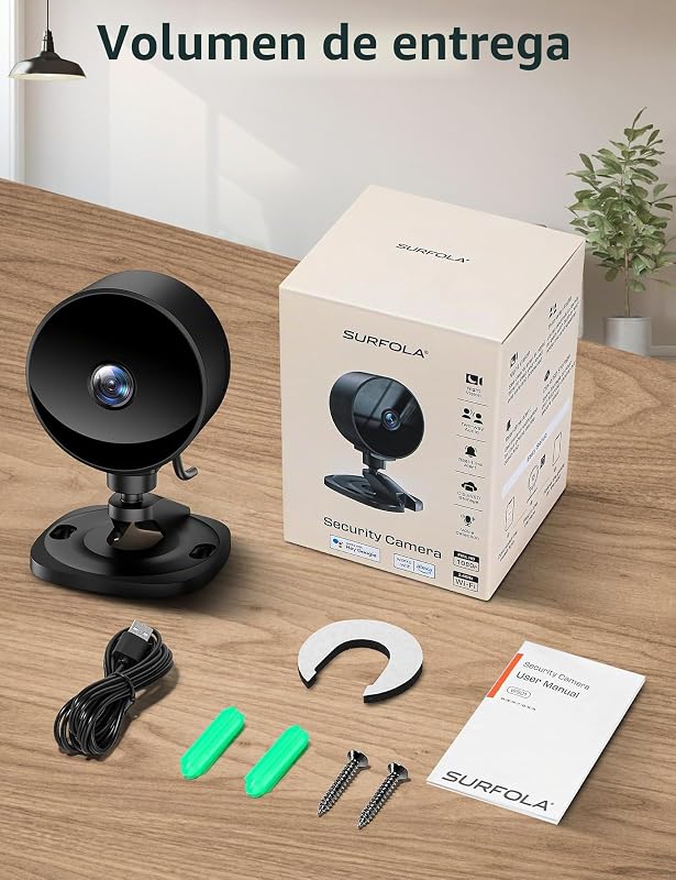 Cámara de Vigilancia WiFi Interior, 1080P FHD Cámara para Bebé/Mascotas con Detección de Movimiento y Sonido IA, Visión Nocturna, Audio Bidireccional, App, Alexa y Google Home, 2-Pack