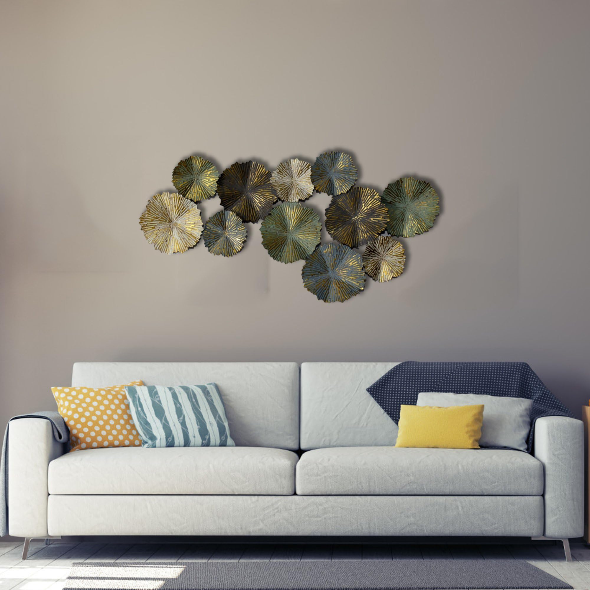 Decorlives Large Matt Finish Designer Metal Wall Sculpture Art Wall Hanging Décor