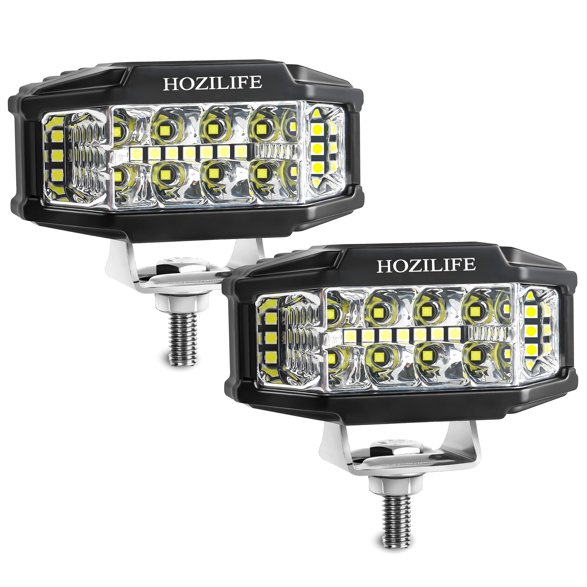 HOZILIFE 3 Inch LED Pods, 2PCS 40W 12V Flood Spot
