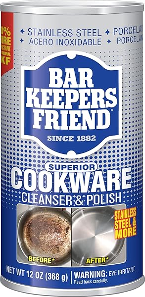 BAR KEEPERS FRIEND SUPERIOR COOKWARE CLEANSER & POLISH | 12-OUNCES | 1-UNIT