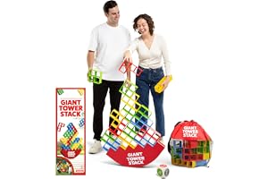 Giant Tower Stack - The Jumbo Block Balancing Game by Relatable | Ultimate Outdoor Yard Game for Adults & Family Game Night Challenge, Ages 8+