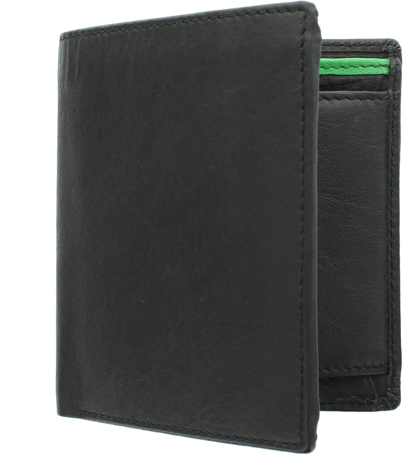 VISCONTI Bond Collection DR NO Compact Gents Leather Wallet BD22 Black/Cobalt/Green - Image 3