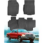 DiffCar® Floor Mats for Dodge Ram 1500 1998-2001, for Dodge Ram 2500 3500 1998-2002 (Only fit Quad Cab), Custom Fit All-Weather Heavy Duty Truck Accessories Car Floor Liners Black Interior Protection
