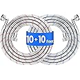 SPUREST Washing Machine Hoses (10 FT, 2Pack) - Food grade PEX Inner Tube, Stainless Steel Braided Wire, 90 Degree Elbow, Hot 
