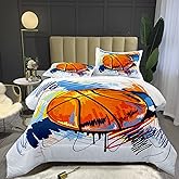 Bodhi 3D Hand Drawn Basketball Sports Comforter Set for Teen Boys,Kids Soft Microfiber Bedding Set with Pillowcases,Full Size,3PCS,1 Comforter Set+2 Pillow Shams #4008