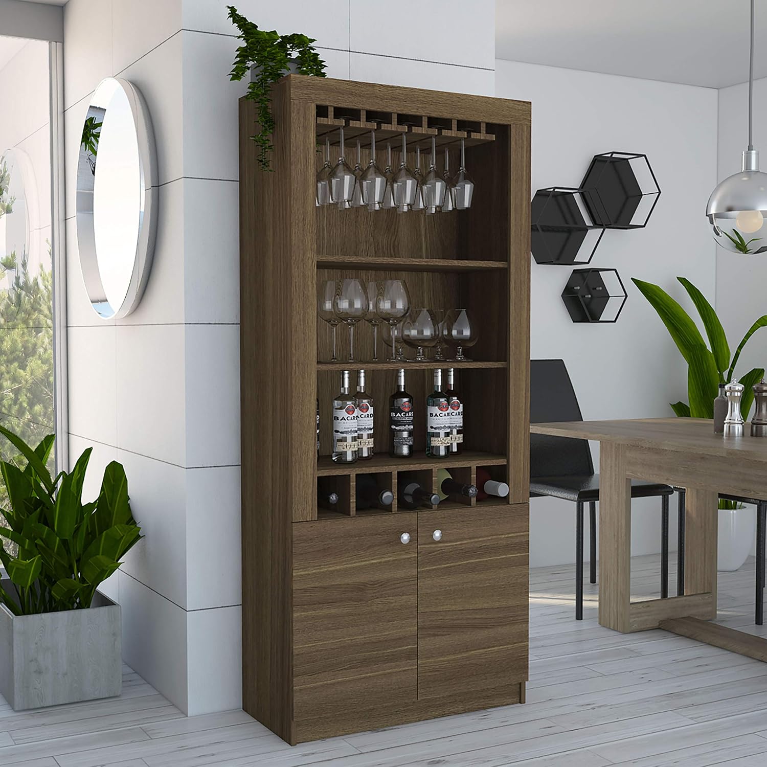 Amazon Com Tuhome Montenegro Bar Cabinet Amareto Furniture Decor