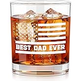 AXIARA Birthday Gifts for Dad from Daughter Son - 11 oz Engraved Crystal Whiskey Glasses - Gifts for Dad Who Wants Nothing, Men Birthday Ideas