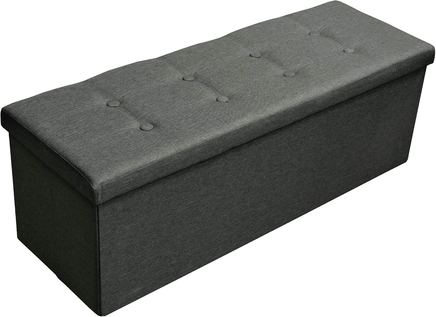 Nyxi Foldable Ottoman Storage Box,110x38x38cm, 120L Capacity Fabric, Multi-Purpose 3-Seater, Foot Stool