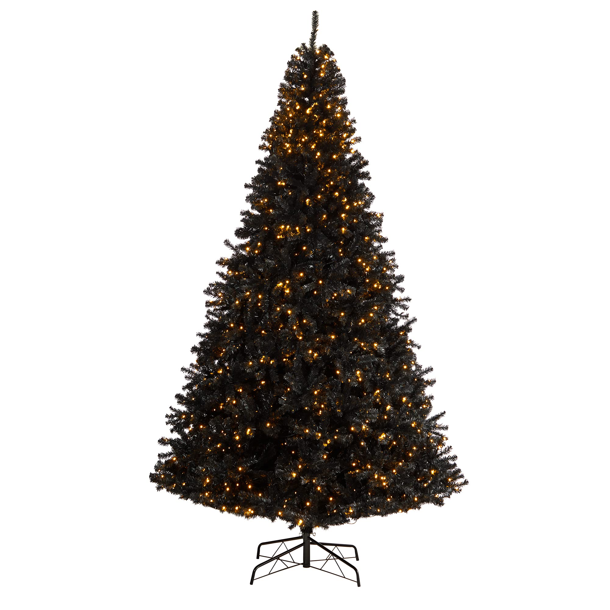 Photo 1 of Nearly Natural 10ft. Black Artificial Christmas Tree with 950 Clear LED Lights and 3056 Tips