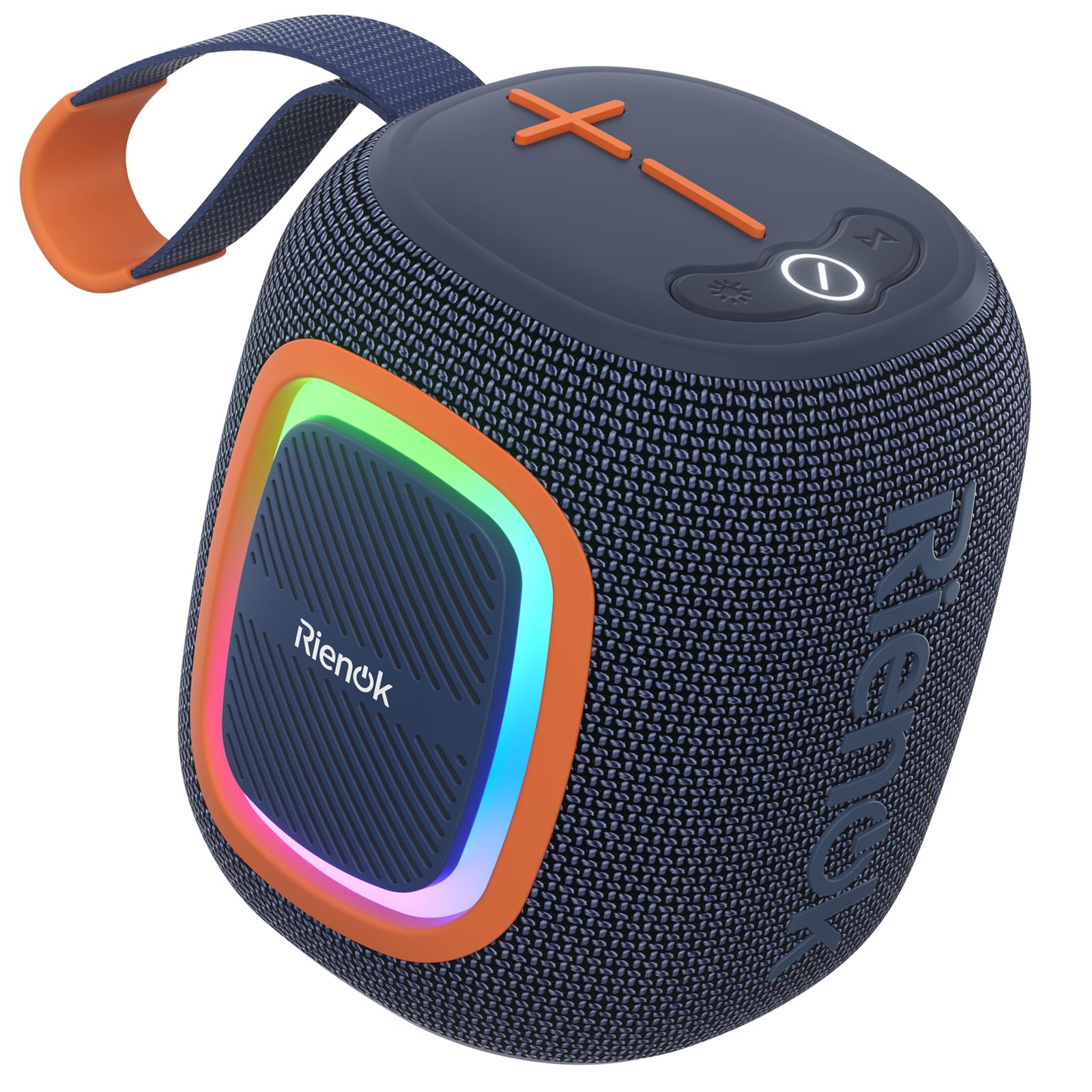 RIENOK Bluetooth Speaker Wireless Portable Waterproof Speaker with Lights FM Radio 15-Hour Playtime Bluetooth 5.3 TF Card USB Playback Mini for Home Garden Party Camping Travel