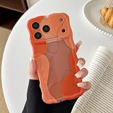DEFBSC for iPhone 17 Pro Max Case Cute Clear Wavy Design, Orange | Aesthetic Pattern Phone Case for Women Girls Wave Frame Durable Protective Cover Full Camera Protection Bumper