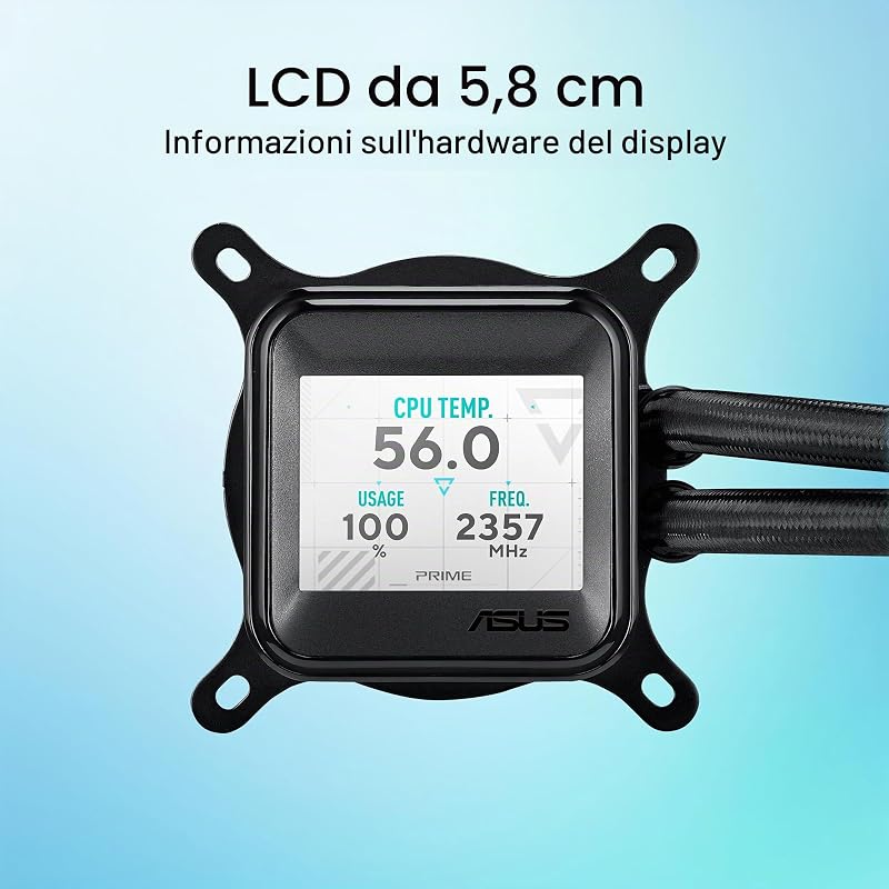PRIME LC 360 ARGB LCD, Dissipatore AIO a Liquido, Nero, Schermo LCD