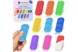 PURAEASE Bristle Tactile Sensory Stickers – 8PC Soft & Gentle Textured Fidget Strips for Kids & Adults – Calm Strips for Autism, ADHD, Anxiety Relief – Quiet Fidget Toys for School, Classroom, Desk & Gifts