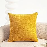 LeFadrie Chenille Pillow Covers, Set of 2 – Soft, Plush & Decorative Cushion Cases for Sofa, Couch, Bedroom – Machine Washable (Yellow, 20" x 20" (Pack of 2))