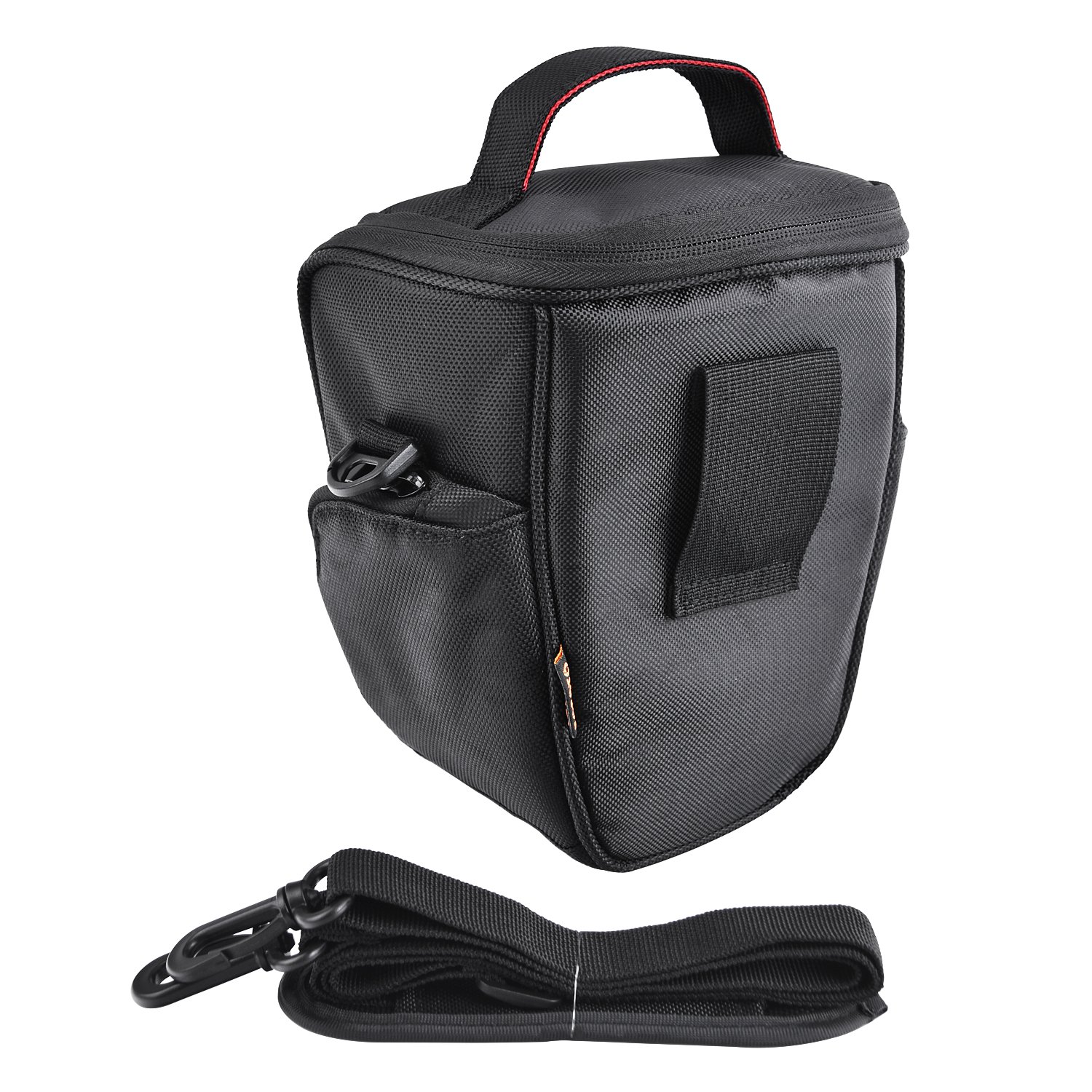 FOSOTO DSLR Camera Case Nylon Holster Bag Compatible for Nikon D3300 D3400 D3500 D5300 D5600 B700,Canon EOS Rebel XT XTi T6 T5i T3i SL2 1300D,Pentax,Sony Olympus and More - Black