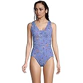 Lands' End Women's SlenderSuit Grecian Low Leg One Piece Swimsuit