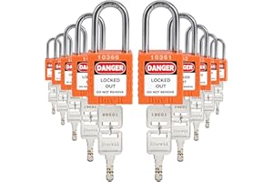 Boviisky 10 Orange, Keyed Different, 2 Keys Per Lock, OSHA Compliant Lockout Tagout Locks