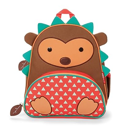 Skip Hop Zoo Rucksack für Kinder ab 3 Jahren, Design Igel, Braun