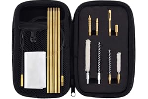 Raiseek .177 Cal & .22 Cal Airgun Cleaning Kit with Cotton Mop Brass Cleaning Rod Nylon Brushes in Zippered Organizer Compact Case