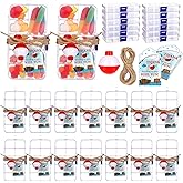 Wonderjune 24 Sets Fishing Party Favors Candy Little Tackle Boxes with Red White Floater Thank You Cards for Making My Reel Fun Fishing Theme Party Decorations