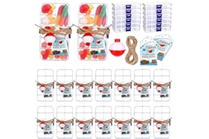 Wonderjune 24 Sets Fishing Party Favors Candy Little Tackle Boxes with Red White Floater Thank You Cards for Making My Reel Fun Fishing Theme Party Decorations