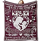 Paayna Gift for Mom from Daughter Son Flannel Throw Blanket, for Mama, Birthday Ideas, I Love You Mom Present for Women, Soft Bedding Sofa Blankets 50 x 60 in
