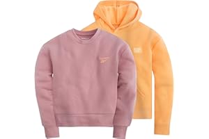 Reebok Girl's Sweatshirt Hoodies 2 Pack Sweatshirts Fashion Hoodie Crewneck Sweaters for Girls Sizes 7-16