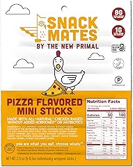 New Primal Snack Mates Pizza Flavor Chicken Sticks, 2.5 OZ