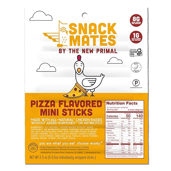 SNACK MATES BY THE NEW PRIMAL, CHICKEN PIZZA...
