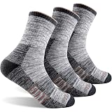 DoSmart Kids Hiking Walking Socks, Boys Girls Toddlers Merino Wool Warm Wicking Cushion Crew Socks (6 Pairs B, 4-8 Years