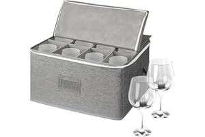12-Slot Shatterproof Wine Glass Storage Organizer Heavy-Duty Travel Case for Crystal & Stemware Eco-Friendly Linen Box Reinfo