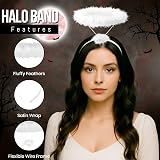 Redstar White Angel Wings and Halo Costume Women Girls view 4