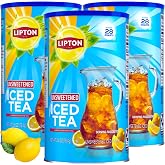 Lipton Unsweetened Iced Tea Mix, Black Tea Powder, 28 Quarts per Canister, Pack of 3 (84 Quarts Total), Smooth Crisp Flavor, Kosher Certified