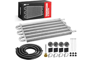 5/16" Aluminium Transmission Oil Cooler, 6 Pass Tube and Fin Cooler Kit with Hose Mounting Kit for most vehicles with 5/16" i
