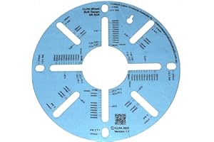 CLPA Four & Eight Stud Wheel Bolt Pattern Measuring Tool - an Easy Read Clear Plastic Measuring Gauge for Every Common Four & Eight Stud Wheel Pattern in Both Metric & Imperial