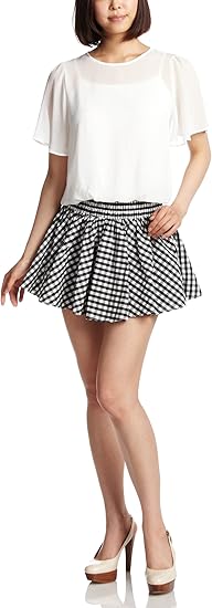 スナイデル Snidel ローウエスト切替コンビワンピース Swfo Whtxblk Whtxblk 1 ワンピース チュニック 通販 Amazon