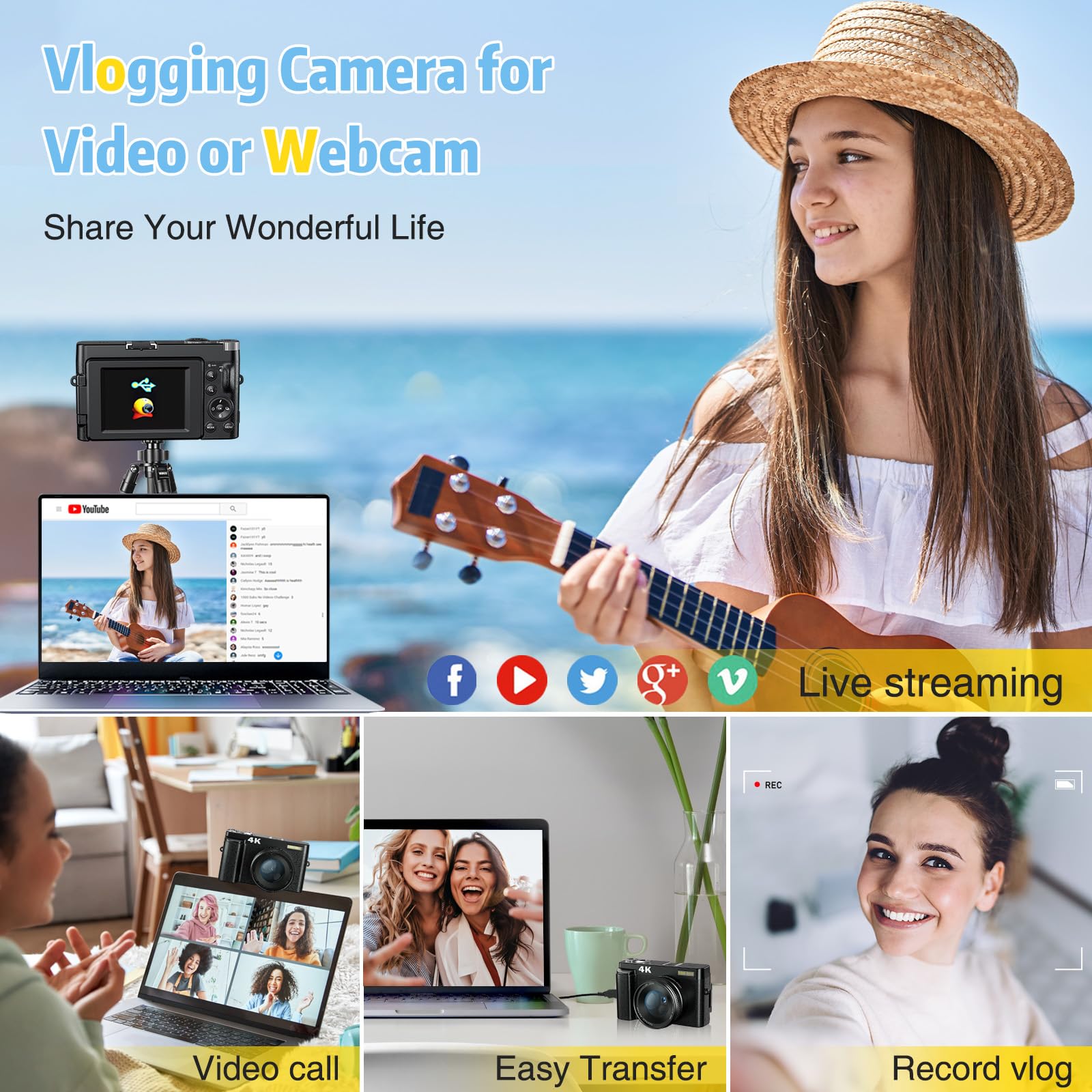 Mua Zostuic 4K Digital Camera for Photography and Video Autofocus, 48MP ...