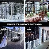 Ollny Curtain Fairy Lights 300LED 3x3m Waterfall Mains Powered Remote 8 Modes view 5