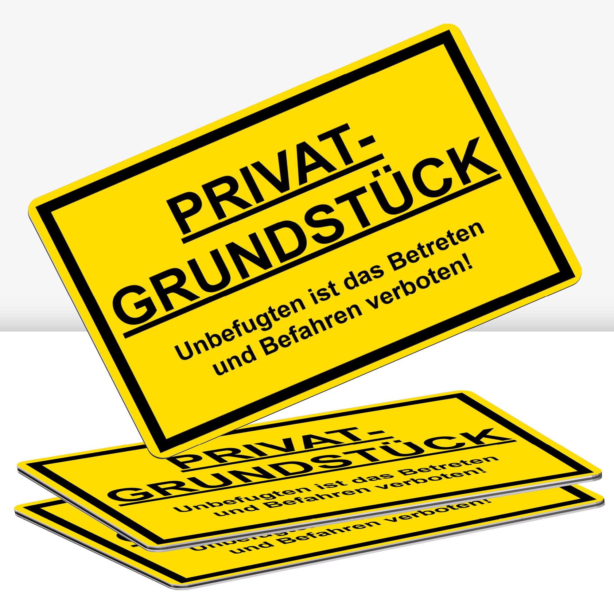 STROBO Privatgrundstück Sign 30 x 20 cm Aluminium 3 mm Dibond Stable Aluminium Composite Panel Unfugten ist das Enterreten und Befahren (Unauthorised is the Entrance and Driving Forbidden Sign