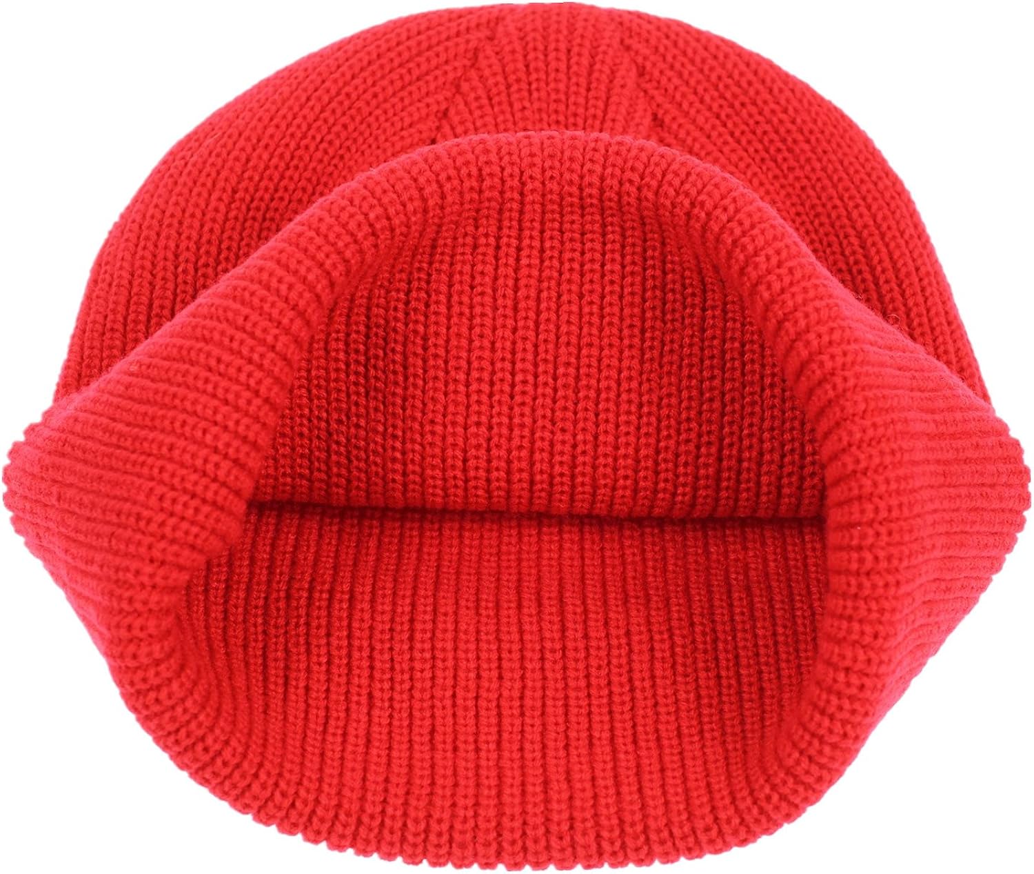 Connectyle Outdoor Classic Bassic Men 's Warm Winter Hats Daily Thick Knit Cuff Beanie Cap Red, 55 60cm: Clothing