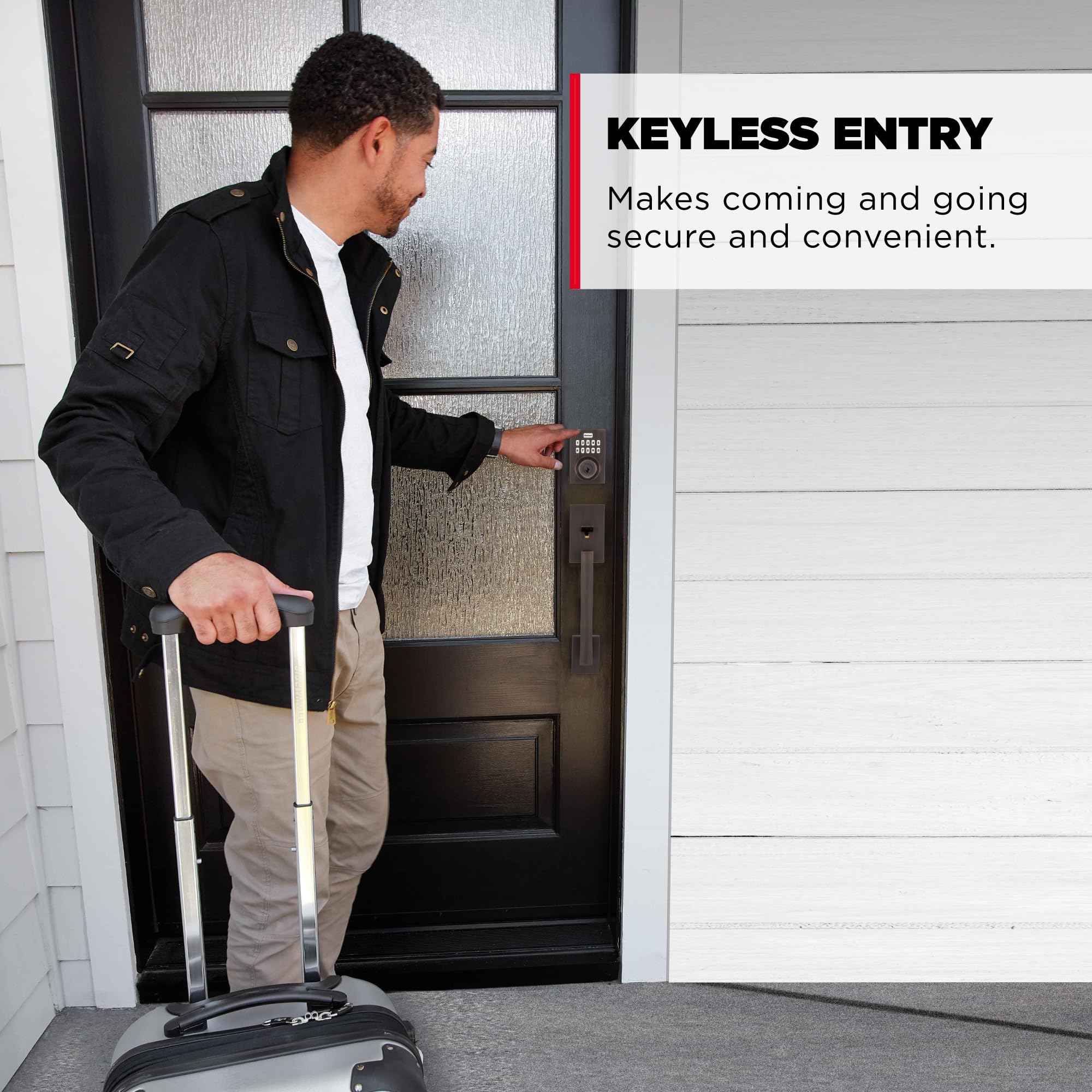 Kwikset HomeConnect 620 Z-Wave Long Range Enabled Keypad Smart Lock Convenient Keyless Entry, Customizable User Codes, Ring Alarm Compatible, Hub Required, Sold Separately Matte Black Contemporary