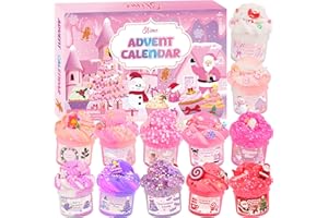 NIUSPHERE Slime Advent Calendar 2025, 24 Days of Christmas Countdown Calendar, Butter Cloud Clear Slimes Kit, 4-10 Year Old Kids Stocking Stuffers, Party Favors, Xmas Gift Toys for Teens Girls Boys Ages 8-12