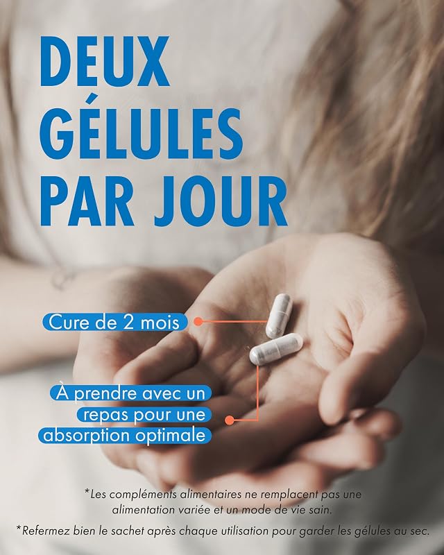 Collagène marin-Suppléments de capsules à haute résistance pour femmes/hommes Pure Superior Type 1 Hydrolysed | Enrichi en vitamines C, E, B12, cuivre, zinc et iode, 1200 mg/120
