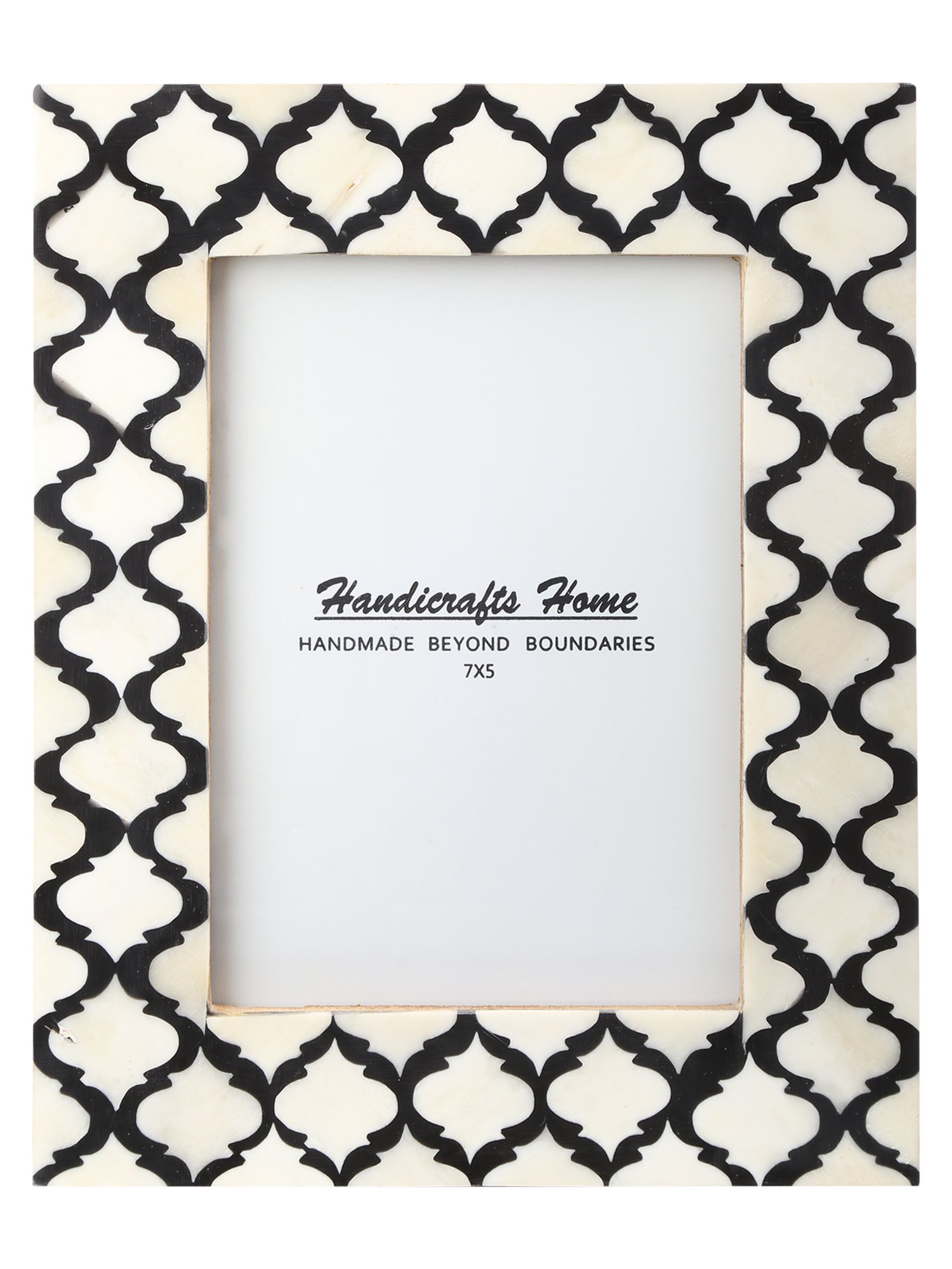 Picture Photo Frame Moorish Damask Moroccan Arts Inspired Handmade Naturals Bone Frames Photo Size 5X7 Inches Black & White – Christmas Gifts