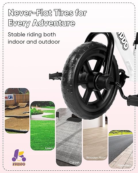 KRIDDO 2-IN-1 KIDS TRICYCLE AND TODDLER BALANCE BIKE 2 YEAR OLD, DETACHABLE PEDALS AND STOWABLE TRAINING WHEELS, DIY PLATE, RIDING TRIKES TOY FOR AGES 18 MONTHS TO 3 YEARS, WHITE